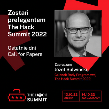 Józef Sulwiński, The Hack Summit,  member of the Program Board and speaker on Operational Technology